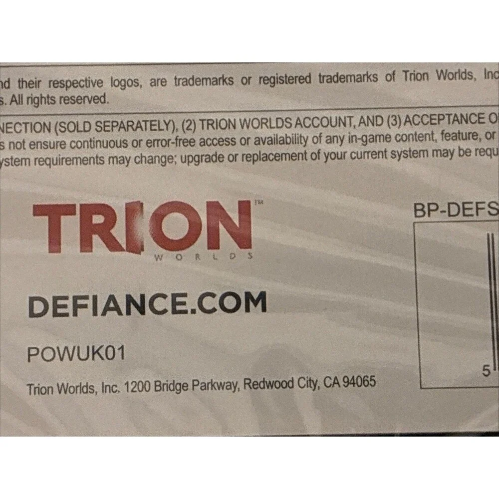 Defiance PC GAME DVD-ROM SOFTWARE